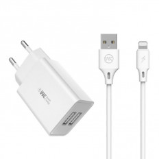WP U56 ΤΡΟΦΟΔΟΤΙΚΟ 220V ΣΕ 2xUSB 5V 2A ΚΑΙ ΚΑΛΩΔΙΟ LIGHTNING WP-U56 WK