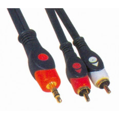 3.5mm STEREO ΑΡΣΕΝΙΚΟ - 2RCA ΑΡΣΕΝΙΚΑ ΕΠΙΧΡΥΣΑ ΚΑΛΩΔΙΟ 1.5m