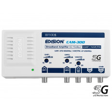 CAM-300 ΕΝΙΣΧΥΤΗΣ ΚΕΝΤΡΙΚΟΣ ΜΕ ΔΥΟ ΕΙΣΟΔΟΥΣ UHF 5G 115dBμV EDISION
