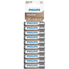 LR03 AAA ΜΠΑΤΑΡΙΕΣ ΑΛΚΑΛΙΚΕΣ ΣΕΤ 20ΤΕΜ PHILIPS