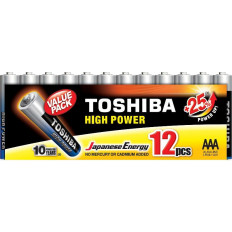 LR03 AAA ΣΕΤ ΜΠΑΤAPΙΕΣ ΑΛΚΑΛΙΚΕΣ 12ΤΕΜ TOSHIBA HIGH POWER