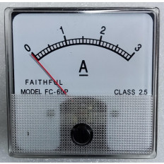 3A DC ΑΝΑΛΟΓΙΚΟ ΑΜΠΕΡΟΜΕΤΡΟ 60x60mm FC-60P