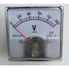 100V DC ΑΝΑΛΟΓΙΚΟ ΒΟΛΤΟΜΕΤΡΟ 60Χ60mm