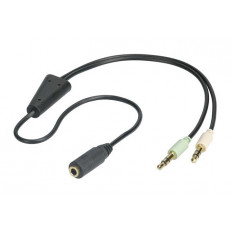 3.5mm 4 ΠΟΛΩΝ ΘΗΛΥΚΟ - 2x3.5mm STEREO ΑΡΣΕΝΙΚΑ ΚΑΛΩΔΙΟ 0.2m
