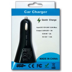 ΤΡΟΦΟΔΟΤΙΚΟ ΑΥΤΟΚΙΝΗΤΟΥ USB 3A ΤΑΧΥΦΟΡΤΙΣΤΗΣ 18W