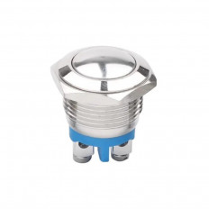 ΜΠΟΥΤΟΝ PUSH-ON 16mm NICKEL 2p ΜΕ ΒΙΔΑ 12-24V DC 3A ΑΔΙΑΒΡΟΧΟ