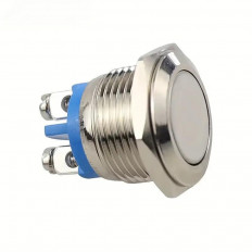 ΜΠΟΥΤΟΝ PUSH-ON 16mm NICKEL 2p 12-24V DC 3A ΑΔΙΑΒΡΟΧΟ