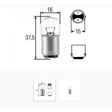 ΛΑΜΠΑΚΙ 12V 5W ΜΠΑΓΙΟΝΕΤ BA15D ΔΙΠΟΛΙΚΟ