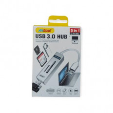 USB HUB 3 ΘΕΣΕΩΝ ΚΑΙ CARD READER ΓΙΑ ΚΑΡΤΕΣ SD KAI MICRO SD  Q-HU803