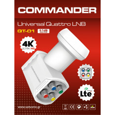 LNB QUATTRO UNIVERSAL 4K 0.1dB COMMANDER