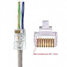 ΦΙΣ ΑΡΣΕΝΙΚΟ ΔΙΚΤΥΟΥ RJ45 (8P8C) CAT5e PASS THROUGH 149D EASY PLUG