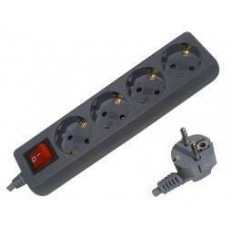 ΠΟΛΥΠΡΙΖΟ 4 ΘΕΣΕΩΝ ΜΕ ΔΙΑΚΟΠΤΗ & ΚΑΛΩΔΙΟ 3x1.5mm/1.5m  ΑΝΘΡΑΚΙ