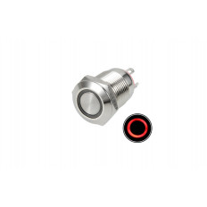 ΜΠΟΥΤΟΝ ΦΩΤΙΖΟΜΕΝΟ 9-30V ΚΟΚΚΙΝΟ  NICKEL ΑΔΙΑΒΡΟΧΟ FLAT Φ12
