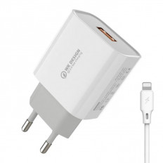 WP U57 ΤΡΟΦΟΔΟΤΙΚΟ QC3.0 220V ΣΕ USB 18W ΤΑΧΥΦΟΡΤΙΣΤΗΣ ΜΕ i6 ΚΑΛΩΔΙΟ