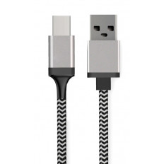 USB A - USB TYPE-C 5A ΚΑΛΩΔΙΟ 1.5m ΜΑΥΡΟ-ΓΚΡΙ