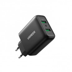 CD 161 ΤΡΟΦΟΔΟΤΙΚΟ QC3.0 220V ΣΕ 2xUSB 36W UGREEN ΜΑΥΡΟ