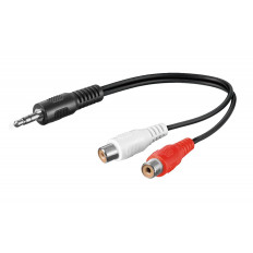 3.5mm STEREO ΑΡΣΕΝΙΚΟ - 2RCA ΘΗΛΥΚΑ ΚΑΛΩΔΙΟ 0.2m ΜΑΥΡΟ