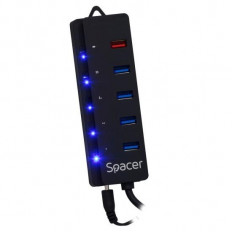 USB 3.0 HUB 1:4+QC SPACER ΜΕ ΤΡΟΦΟΔΟΤΙΚΟ 220V