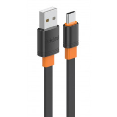 USB 2.0 A - USB TYPE C ΚΑΛΩΔΙΟ 1m 3A FLAT ΜΑΥΡΟ CELEBRAT