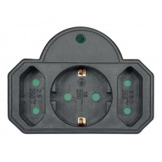 ΑΝΤΑΠΤΟΡΑΣ ΡΕΥΜΑΤΟΣ 3 ΘΕΣΕΩΝ (1 ΣΟΥΚΟ & 2 ΑΠΛΕΣ) ΜΕ ΠΡΟΣΤΑΣΙΑ ΥΠΕΡΤΑΣΗΣ ΜΑΥΡΟ