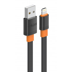 USB A - LIGHTNING ΚΑΛΩΔΙΟ FLAT ΓΙΑ iPHONE 1m 2.4A 12W  ΜΑΥΡΟ  FAST CHARGING CELEBRAT