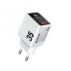 ΤΡΟΦΟΔΟΤΙΚΟ QC3.0 220V ΣΕ USB + TYPE C 35W ΤΑΧΥΦΟΡΤΙΣΤΗΣ ΜΕ ΟΘΟΝΗ DISPLAY