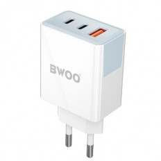 CDA 133  ΤΡΟΦΟΔΟΤΙΚΟ 220V 1xUSB  QC3.0 + 2xUSB TYPE C 40W FAST CHARGING ΦΟΡΤΙΣΤΗΣ BWOO