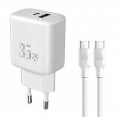 ΤΡΟΦΟΔΟΤΙΚΟ QC3.0 220V ΣΕ USB + TYPE C+ ΚΑΛΩΔΙΟ 35W ΤΑΧΥΦΟΡΤΙΣΤΗΣ POWERTECH PT 1179