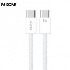 USB TYPE C - USB TYPE C PD 65W ΚΑΛΩΔΙΟ 1m WK ΛΕΥΚΟ