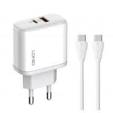 ΤΡΟΦΟΔΟΤΙΚΟ QC3.0 220V ΣΕ USB + TYPE C+ ΚΑΛΩΔΙΟ USB C 45W ΤΑΧΥΦΟΡΤΙΣΤΗΣ LDNIO A2526C