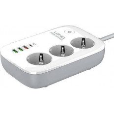 ΠΟΛΥΠΡΙΖΟ 3 ΘΕΣΕΩΝ+4 ΘΥΡΩΝ USB SMART WI-FI 10A LDNIO 2500W SEW3452