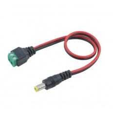 DC 2.1mm ΑΡΣΕΝΙΚΟ ΚΑΛΩΔΙΟ ΤΡΟΦΟΔΟΣΙΑΣ 30cm ΜΕ ΚΛΕΜΜΑ