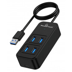 USB 3.2 HUB 1:4 ΘΥΡΩΝ 5Gbps ΜΑΥΡΟ 1m  POWERTECH
