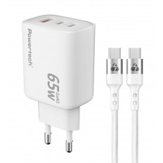 ΤΡΟΦΟΔΟΤΙΚΟ QC3.0 220V ΣΕ USB +2 TYPE C+ ΚΑΛΩΔΙΟ 65W ΤΑΧΥΦΟΡΤΙΣΤΗΣ POWERTECH PT 1415
