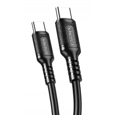 USB TYPE-C - USB TYPE-C ΚΑΛΩΔΙΟ 1m 60W ΣΙΛΙΚΟΝΗΣ ΜΑΥΡΟ