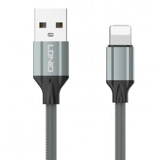 USB A - LIGHTNING ΚΑΛΩΔΙΟ 2m 2.4A ΜΑΥΡΟ LS442 TPE