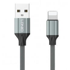 USB A - LIGHTNING ΚΑΛΩΔΙΟ 2m 2.4A ΜΑΥΡΟ LS442 TPE