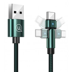 USB 2.0 A - USB TYPE C ΠΕΡΙΣΤΡΕΦΟΜΕΝΟ ΚΑΛΩΔΙΟ 1m 2A ΠΡΑΣΙΝΟ USAMS