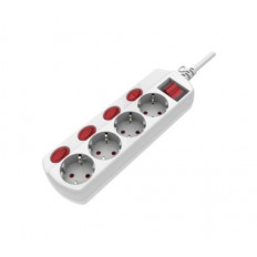 ΠΟΛΥΠΡΙΖΟ 4 ΘΕΣΕΩΝ ΜΕ ΠΡΟΣΤΑΣΙΑ+ 4x ΔΙΑΚΟΠΤΕΣ ΛΕΥΚΟ