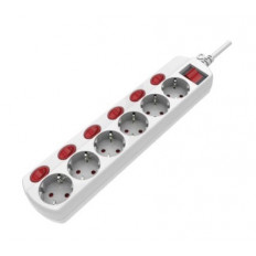 ΠΟΛΥΠΡΙΖΟ 6 ΘΕΣΕΩΝ ΜΕ ΠΡΟΣΤΑΣΙΑ+ 6x ΔΙΑΚΟΠΤΕΣ ΛΕΥΚΟ