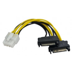 EPS 8p ΑΡΣΕΝΙΚΟ - 2x SATA 15p ΑΡΣΕΝΙΚΑ ΚΑΛΩΔΙΟ 0.15m