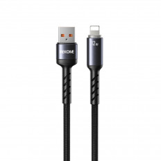 USB A - LIGHTNING ΚΑΛΩΔΙΟ ΜΕ LED ΓΙΑ iPHONE 1.2m 12W  ΜΑΥΡΟ WEKOME FAST WDC-C13i