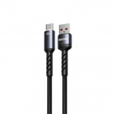 USB A - TYPE C ΚΑΛΩΔΙΟ ΜΕ LED ΓΙΑ iPHONE 1.2m 88W  ΜΑΥΡΟ WEKOME FAST WDC-C13a