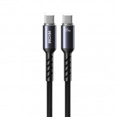 USB C - TYPE C ΚΑΛΩΔΙΟ ΜΕ LED ΓΙΑ iPHONE 1.2m 65W  ΜΑΥΡΟ WEKOME FAST WDC-C14