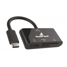 CARD READER USB TYPE-C SD / MICRO SD / USB  ΜΑΥΡΟ
